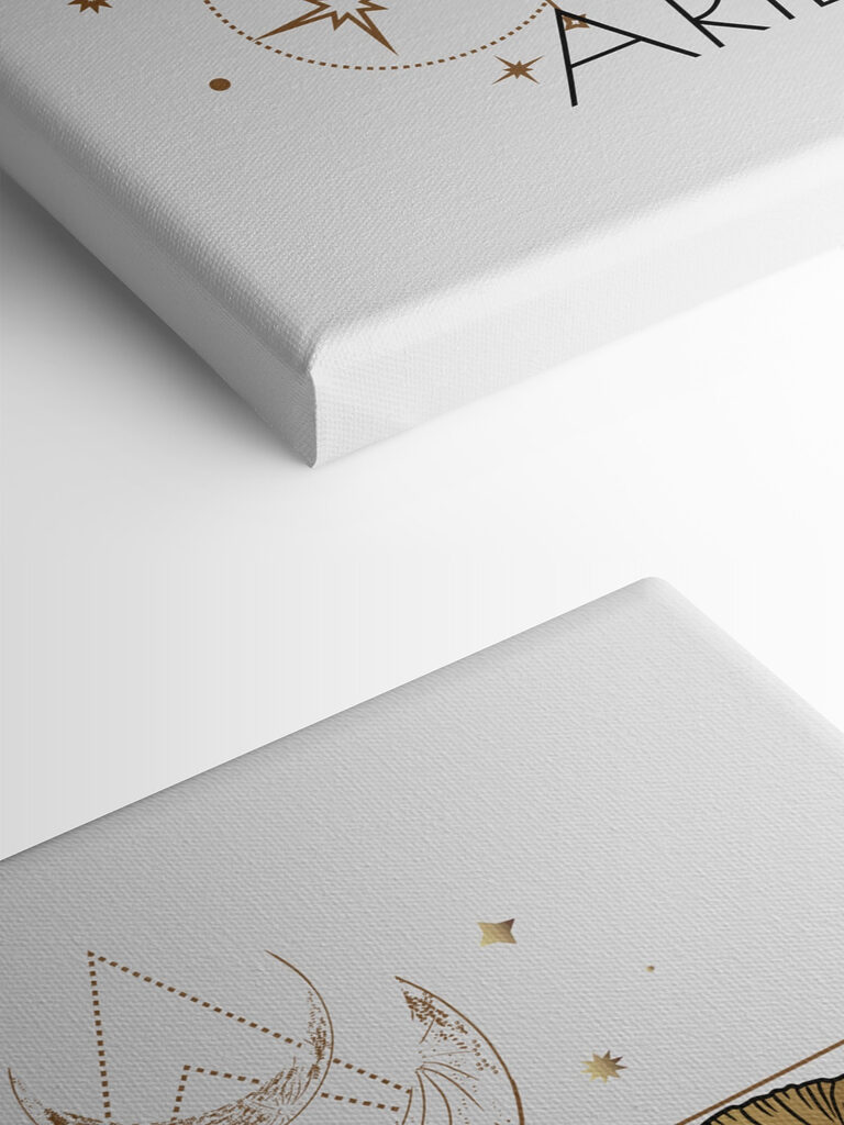 A drawing of a ram with a moon and stars A drawing of a ram with a moon and stars