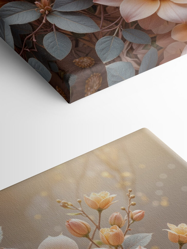 Group of flowers with leaves