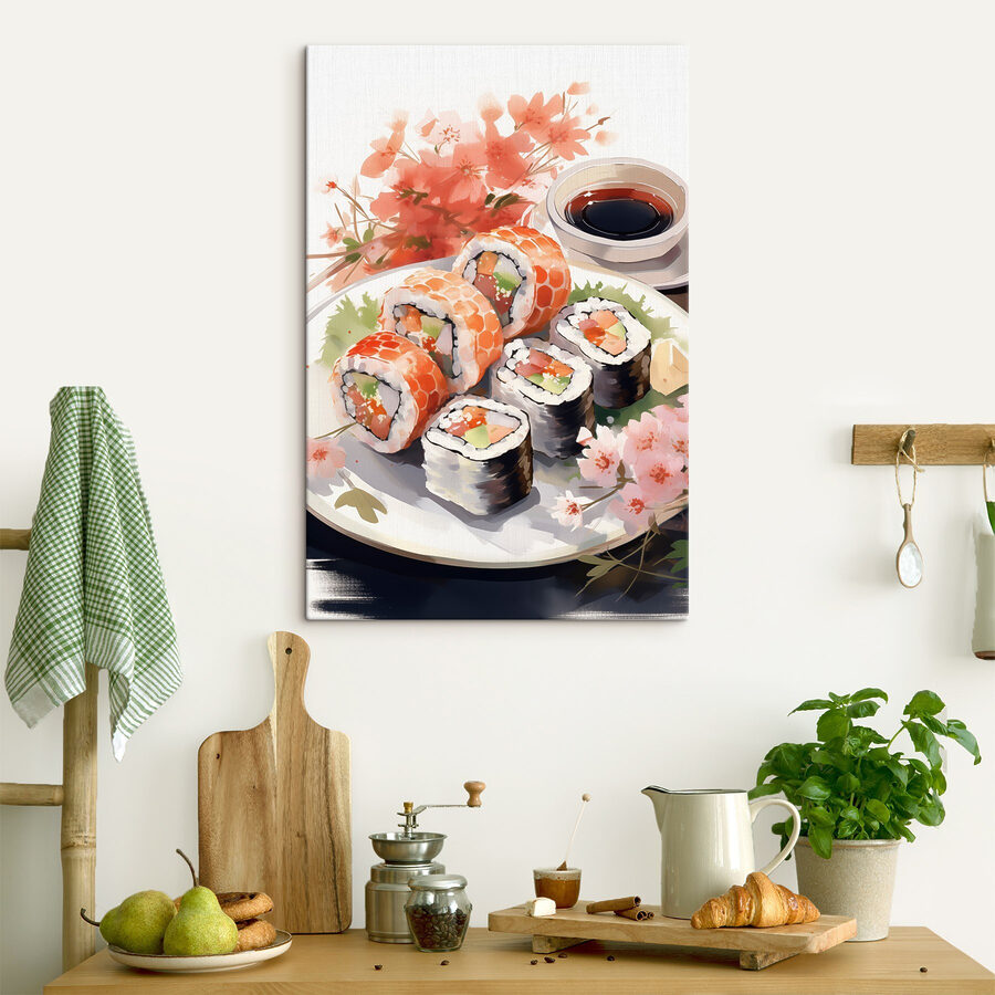 Tányér sushi és szósz