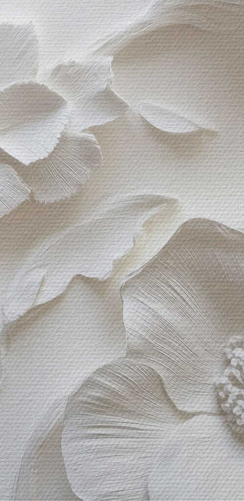 White wall with flowers