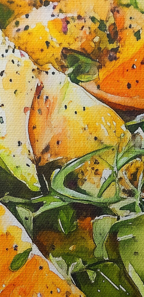 Plate of fruit and vegetables