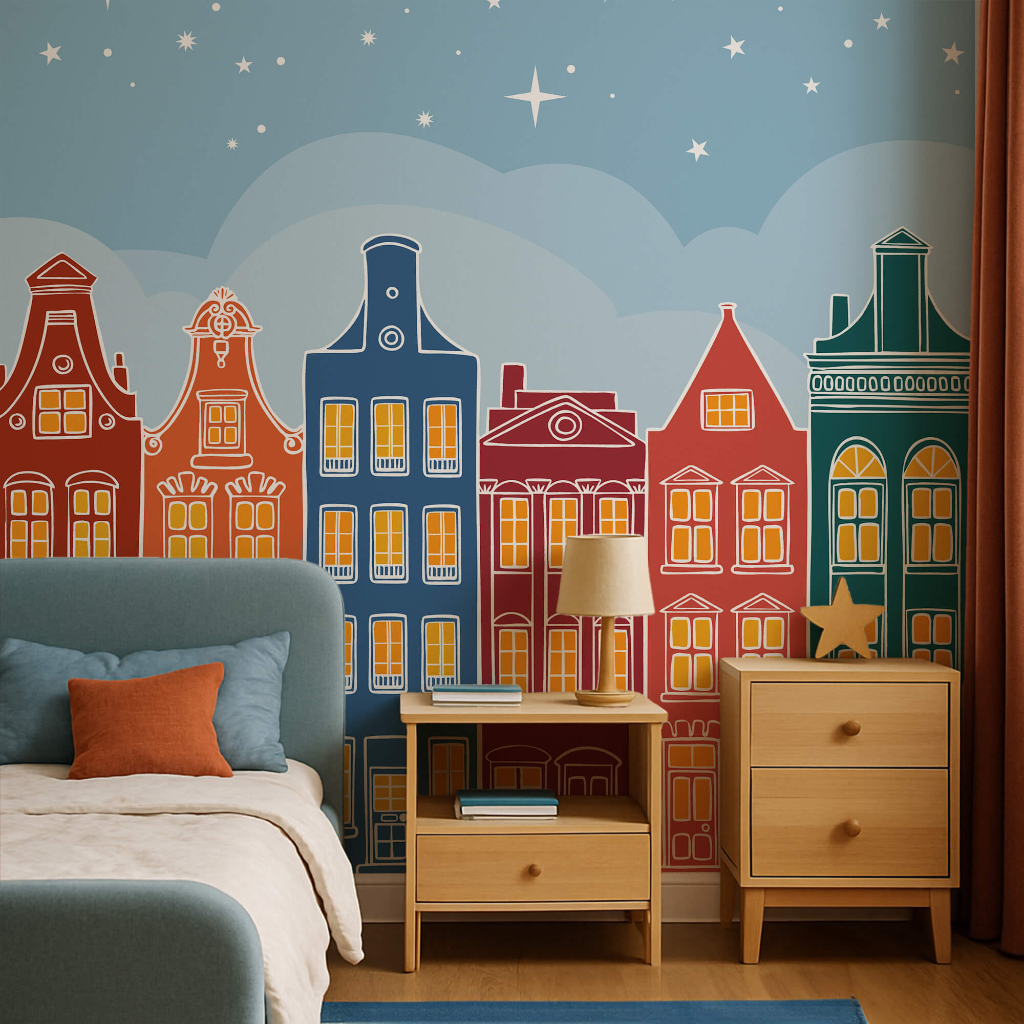 Színes épületek sora Színes épületek sora