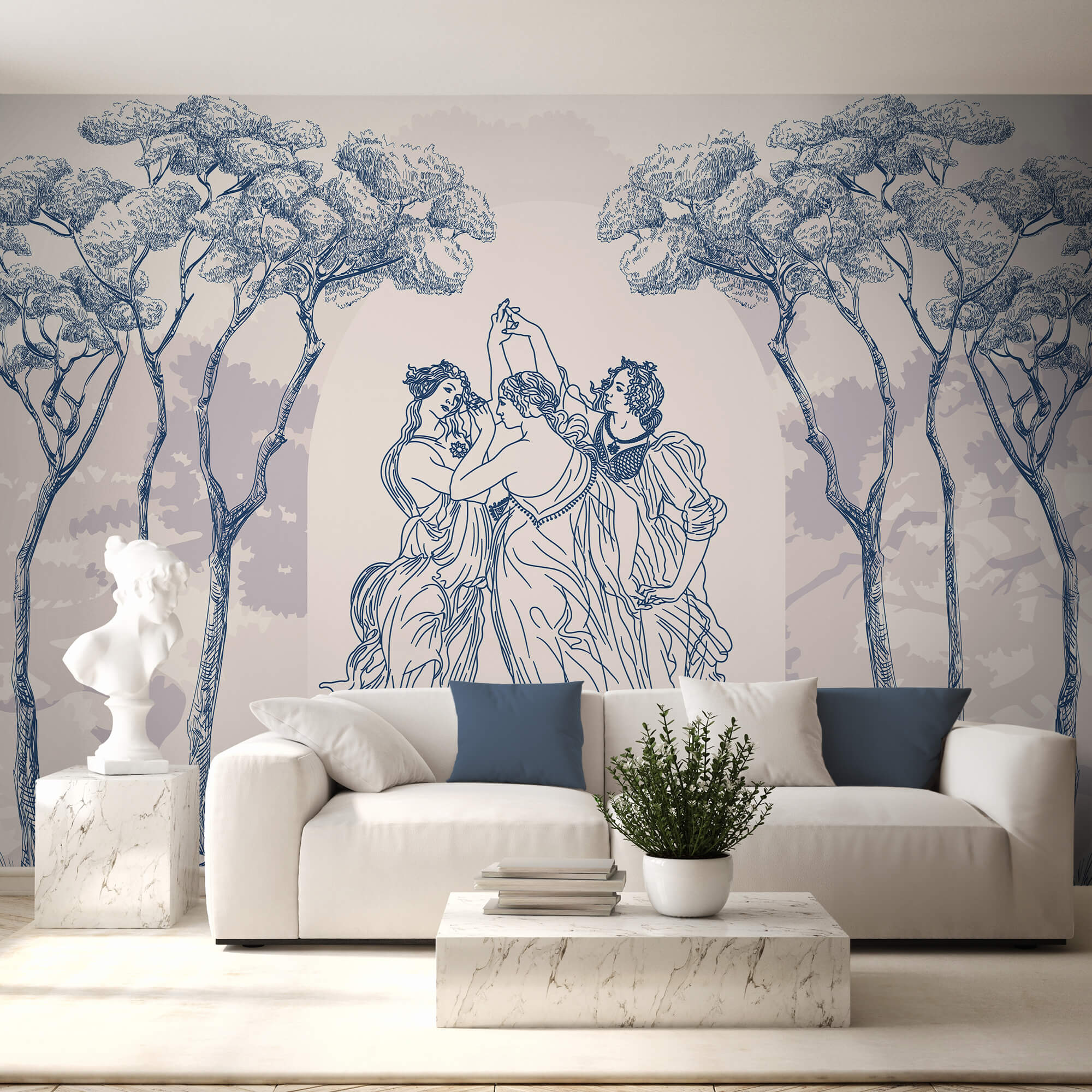 Fák alatt táncoló emberek csoportja