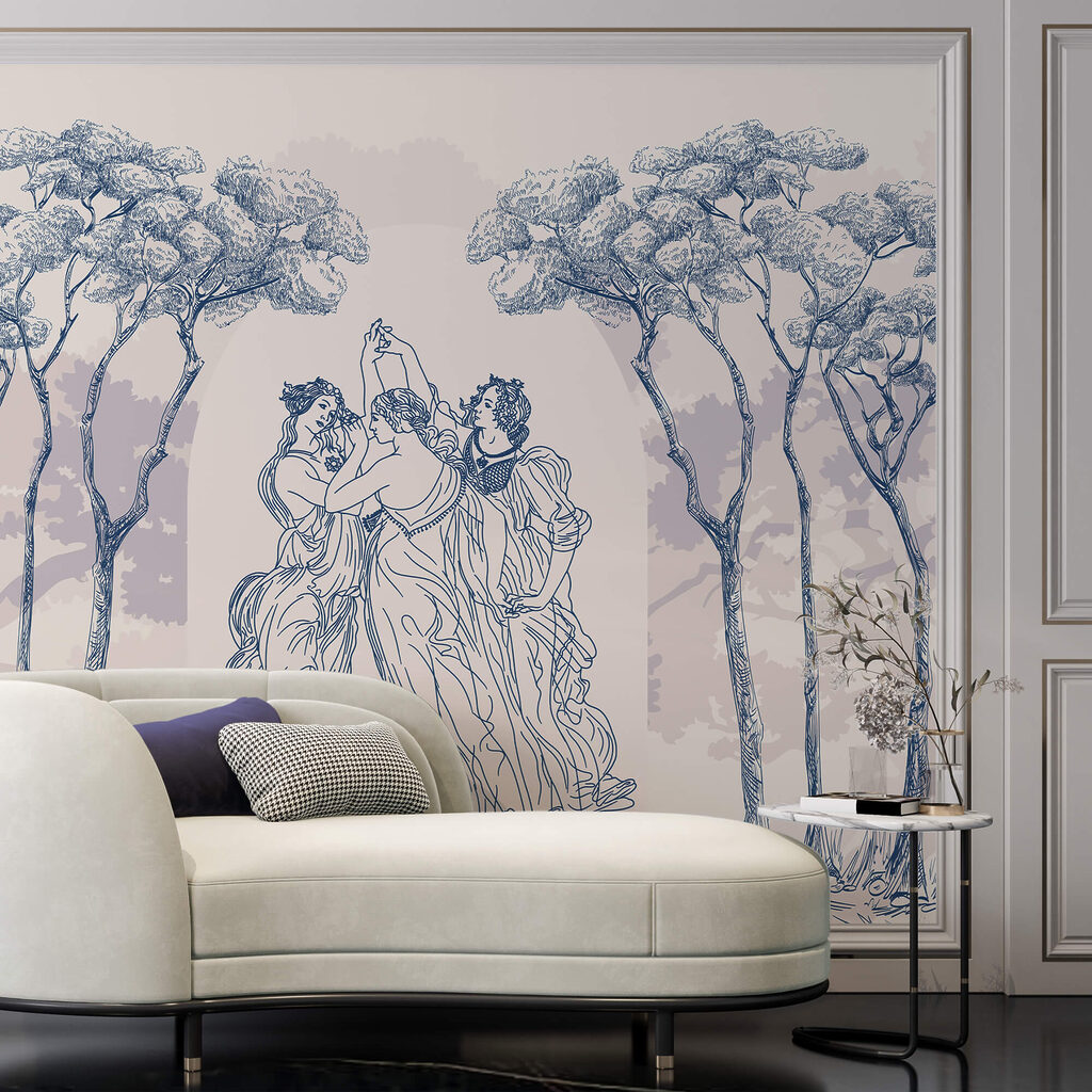 Fák alatt táncoló emberek csoportja