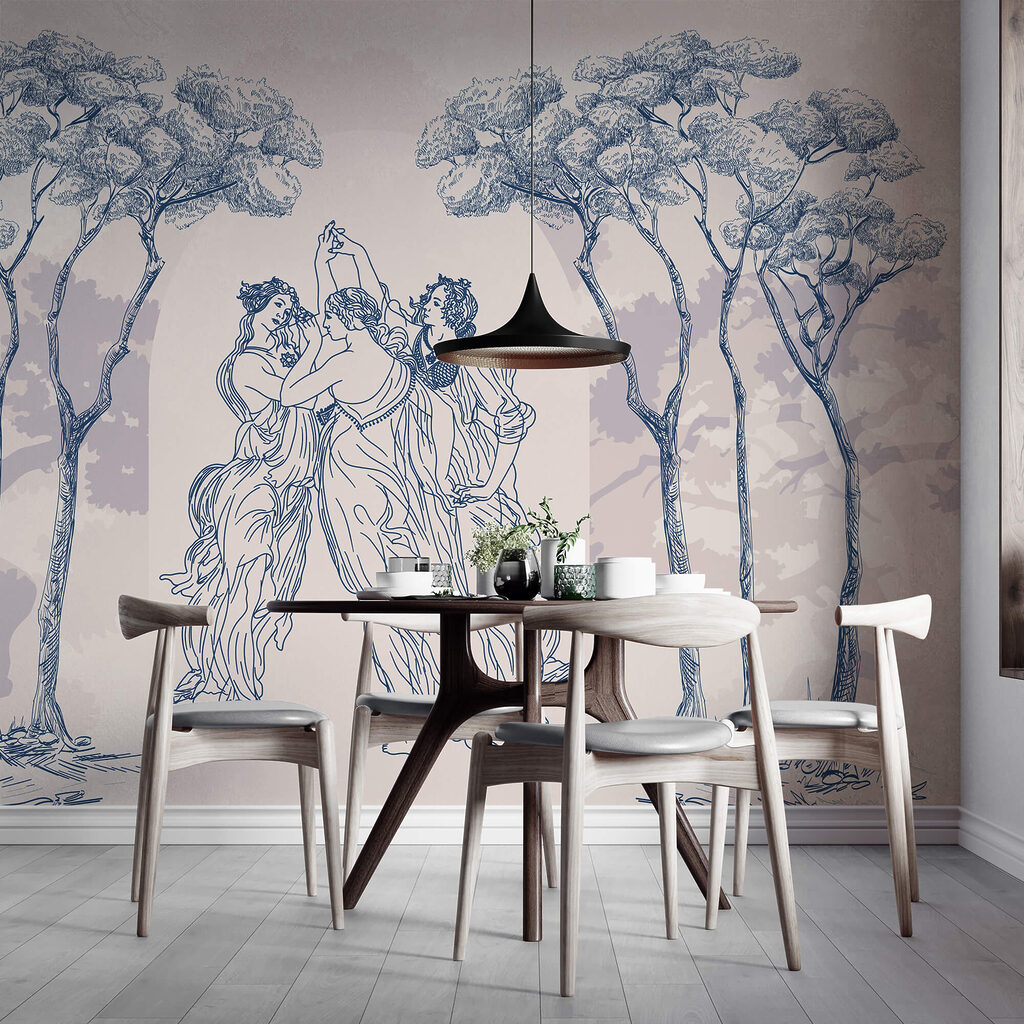 Fák alatt táncoló emberek csoportja