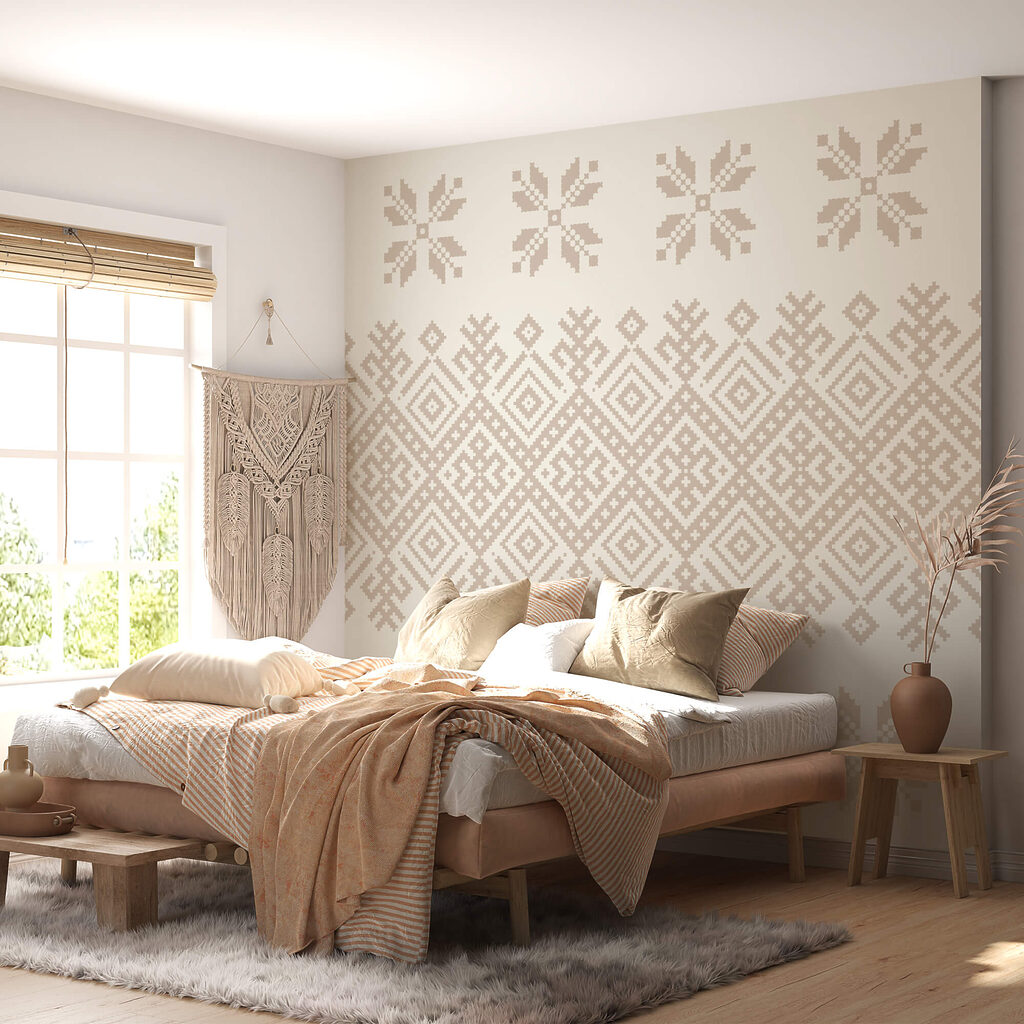 Geometriai formák és virágok mintája Geometriai formák és virágok mintája