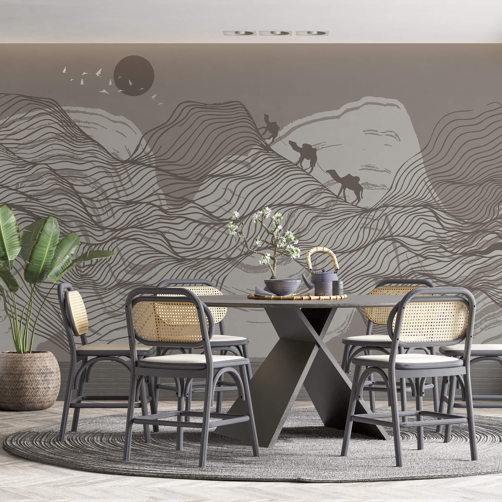 Rajz egy sivatagi tájról