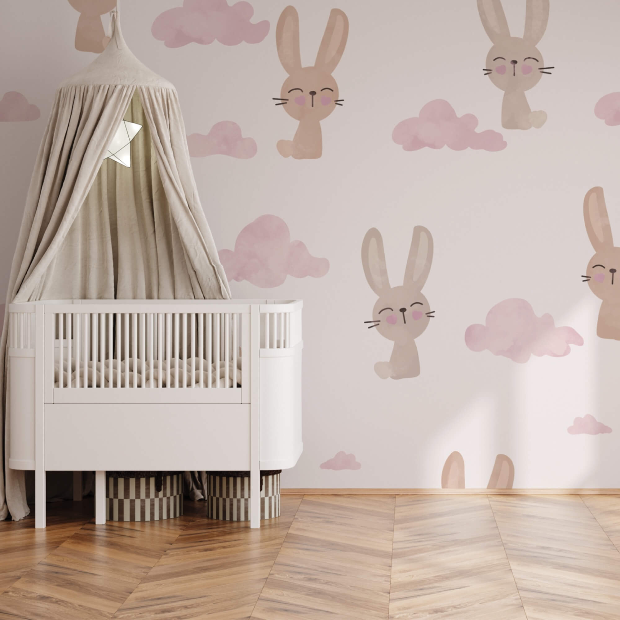 Nyulak és felhők mintája Nyulak és felhők mintája