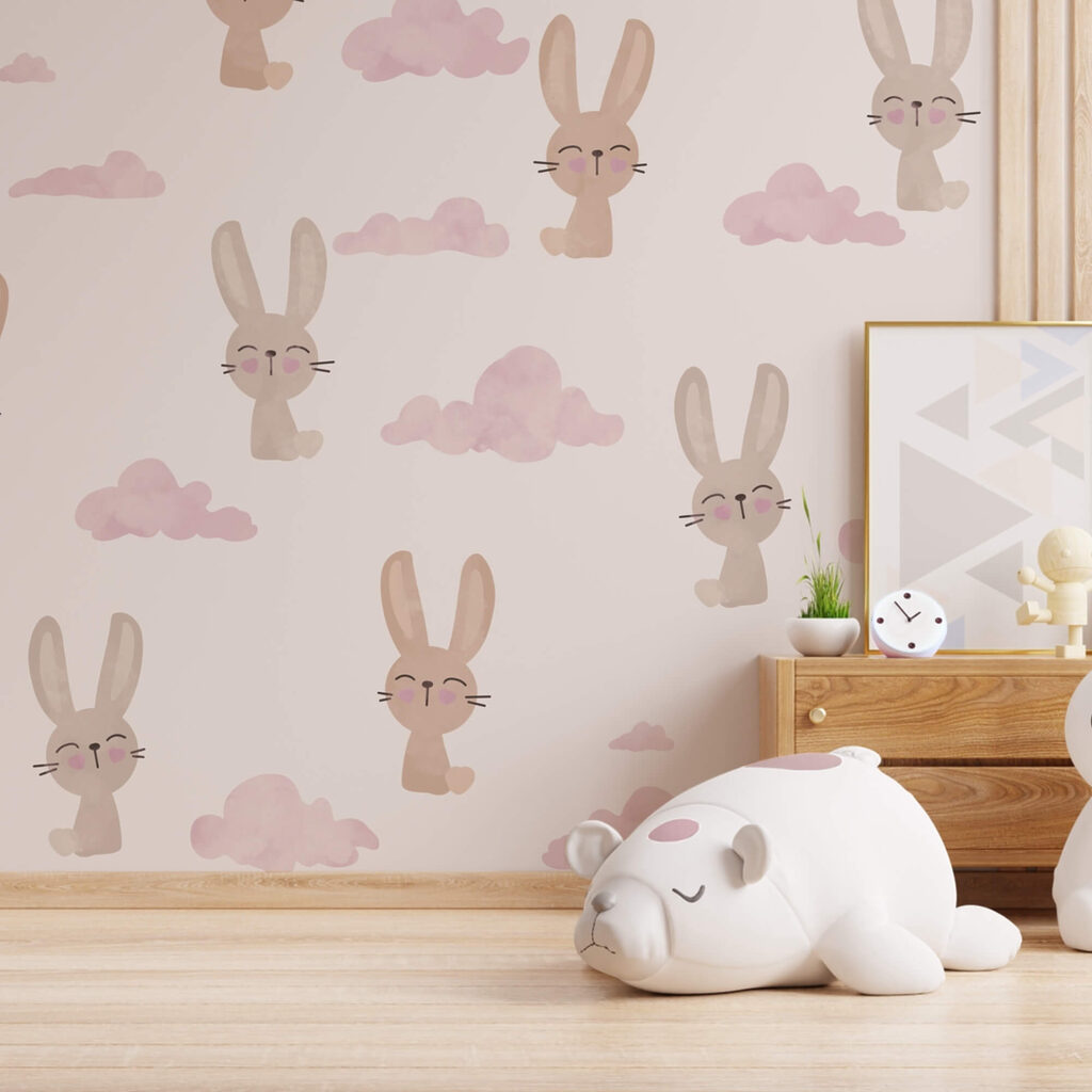 Nyulak és felhők mintája Nyulak és felhők mintája