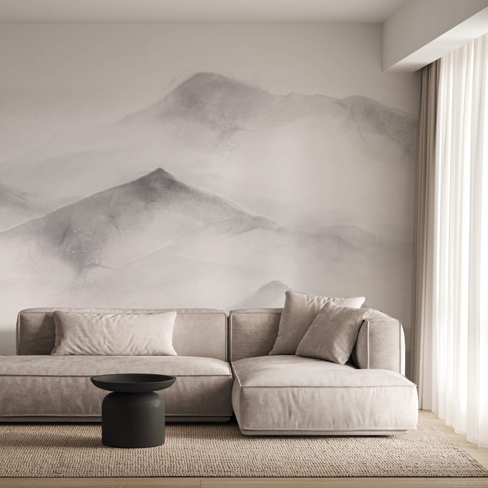 Fehér és szürke hegyvonulat