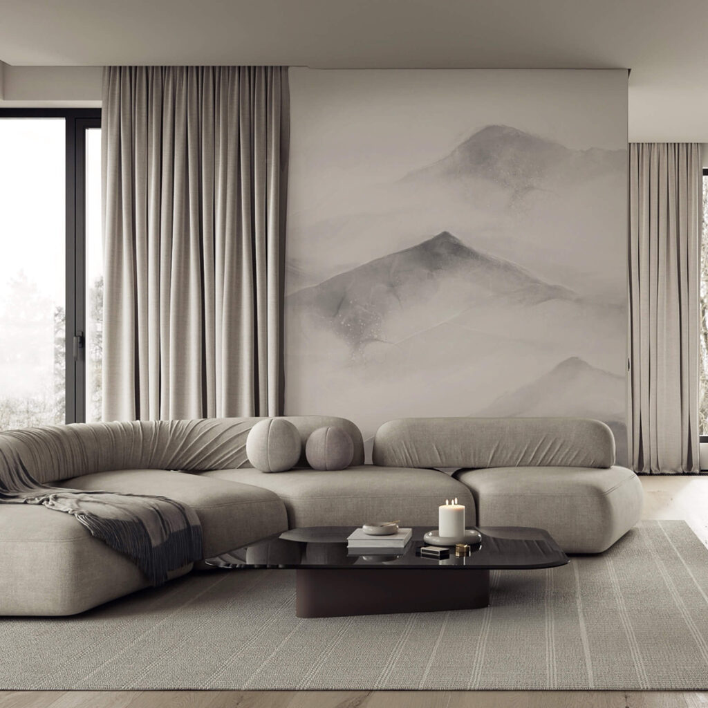 Fehér és szürke hegyvonulat