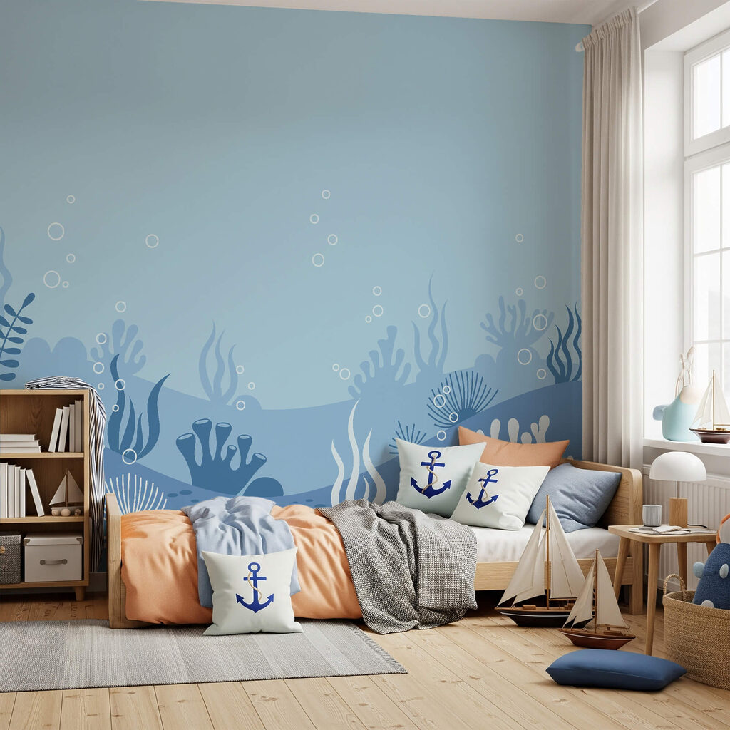 Kék és fehér víz alatti jelenet Kék és fehér víz alatti jelenet