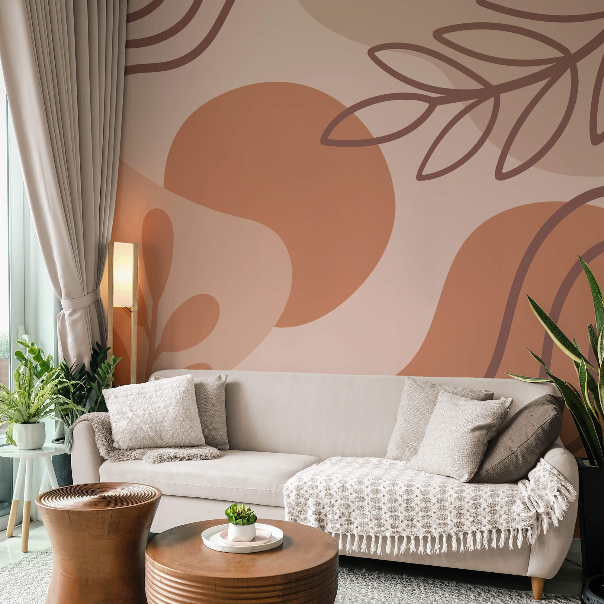 Absztrakt formák földszínekben