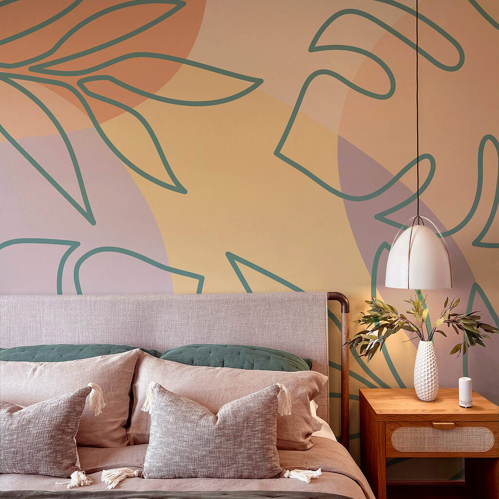 Minta levelek színes háttéren