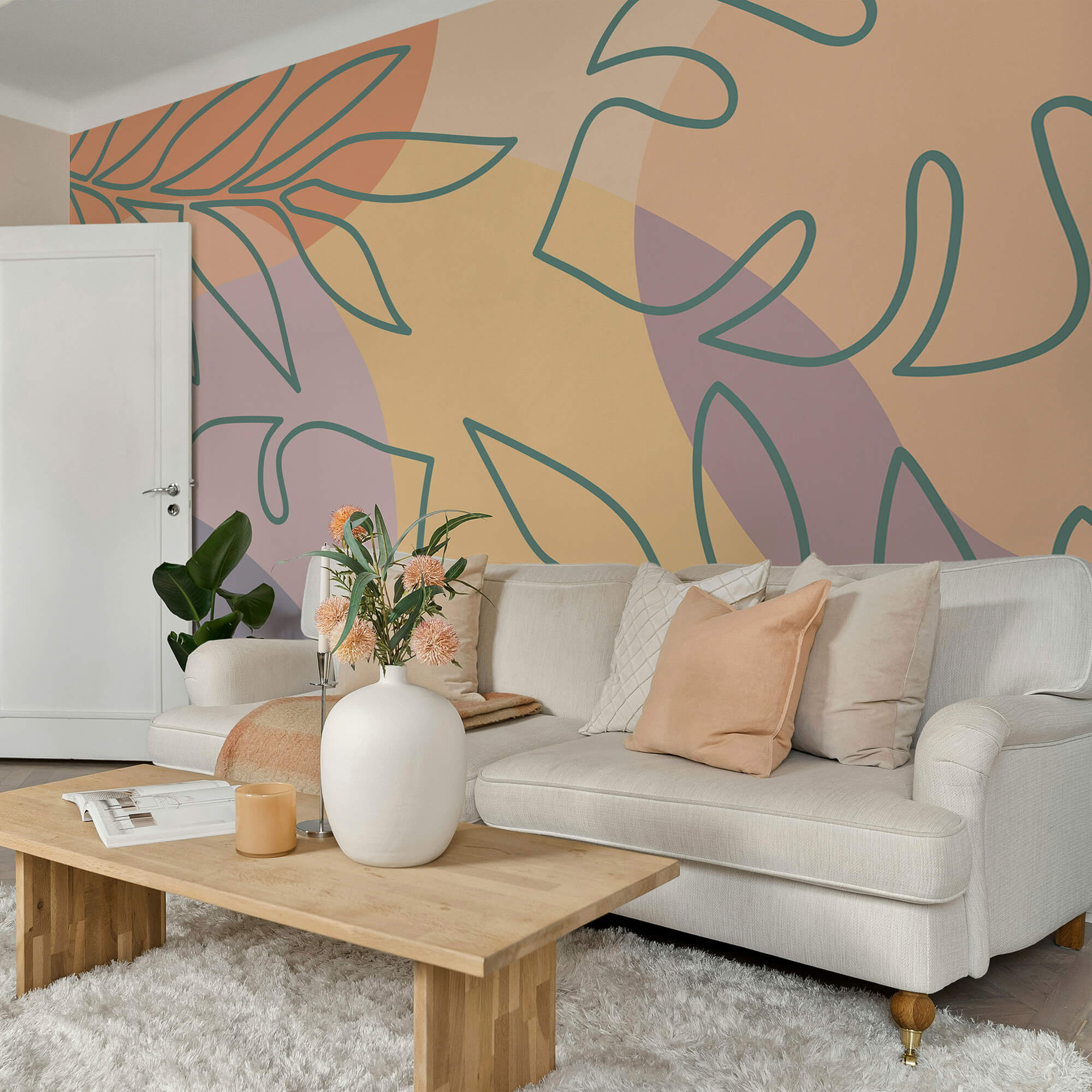 Minta levelek színes háttéren