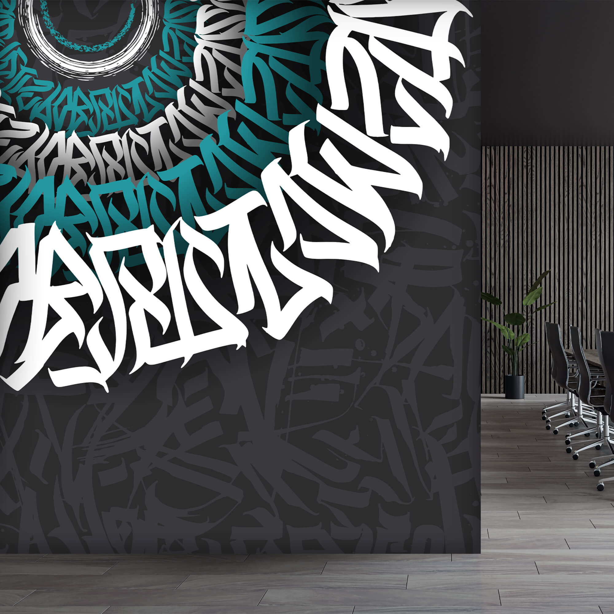 Fehér és kék graffiti fekete háttéren Fehér és kék graffiti fekete háttéren