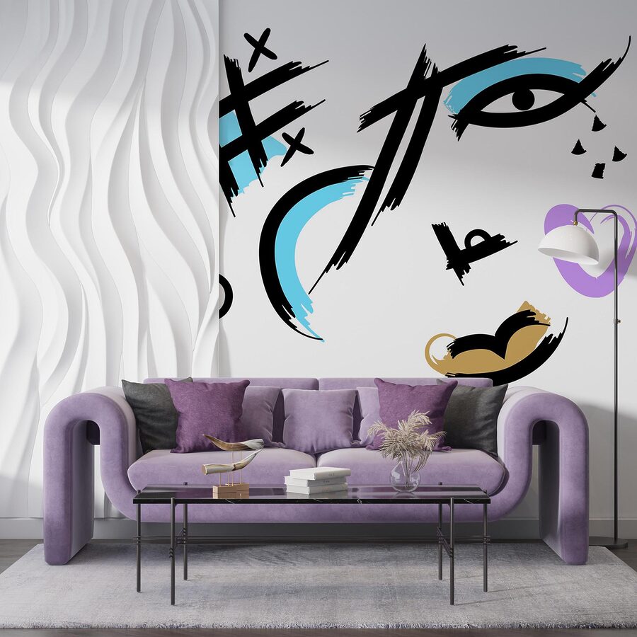 Wall murals Artistic expression in vibrant strokes.
