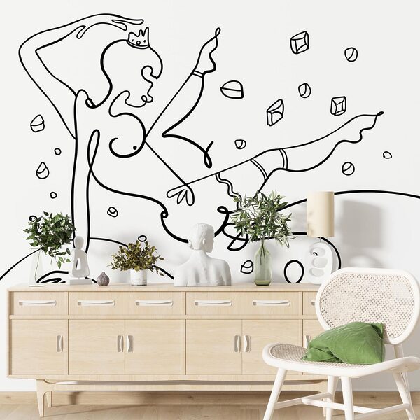 Wall murals Drawing of a woman dancing Wall murals Drawing of a woman dancing
