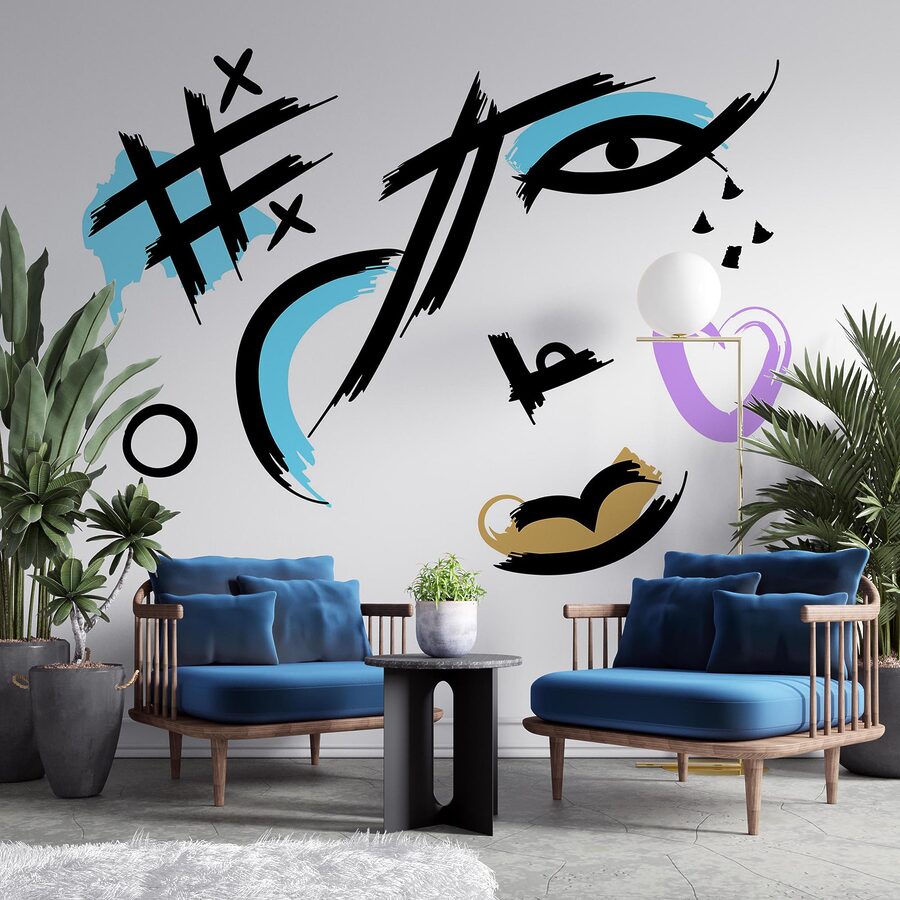 Wall murals Artistic expression in vibrant strokes.