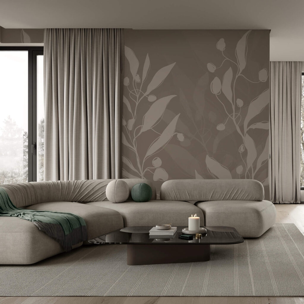 Lágy botanikus dizájn semleges háttéren