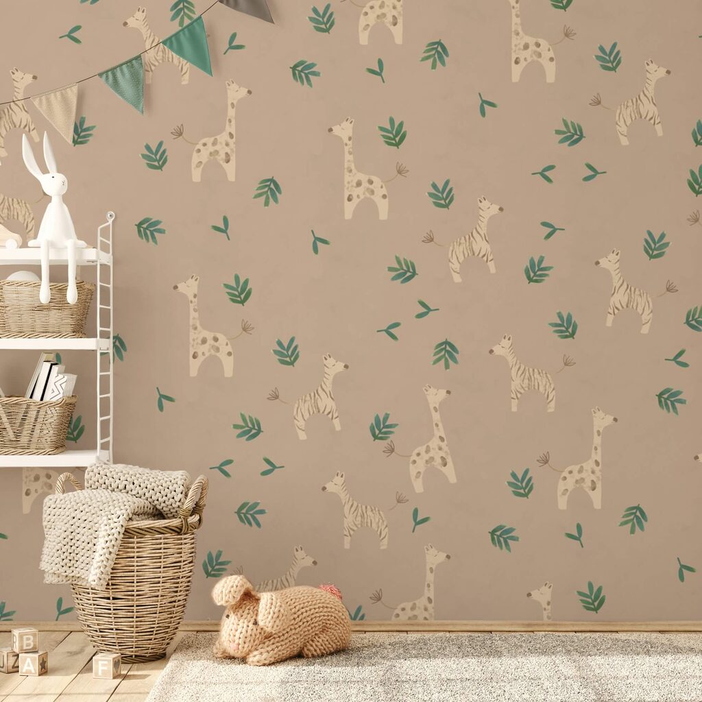 Mintázat zsiráfok és levelek