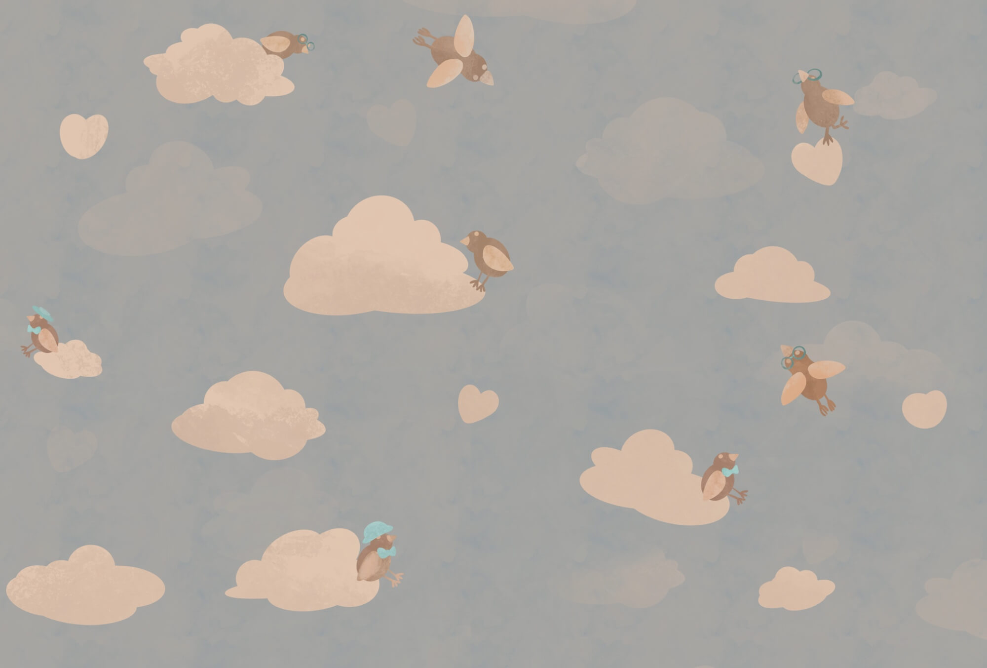 Pattern of birds flying in the sky