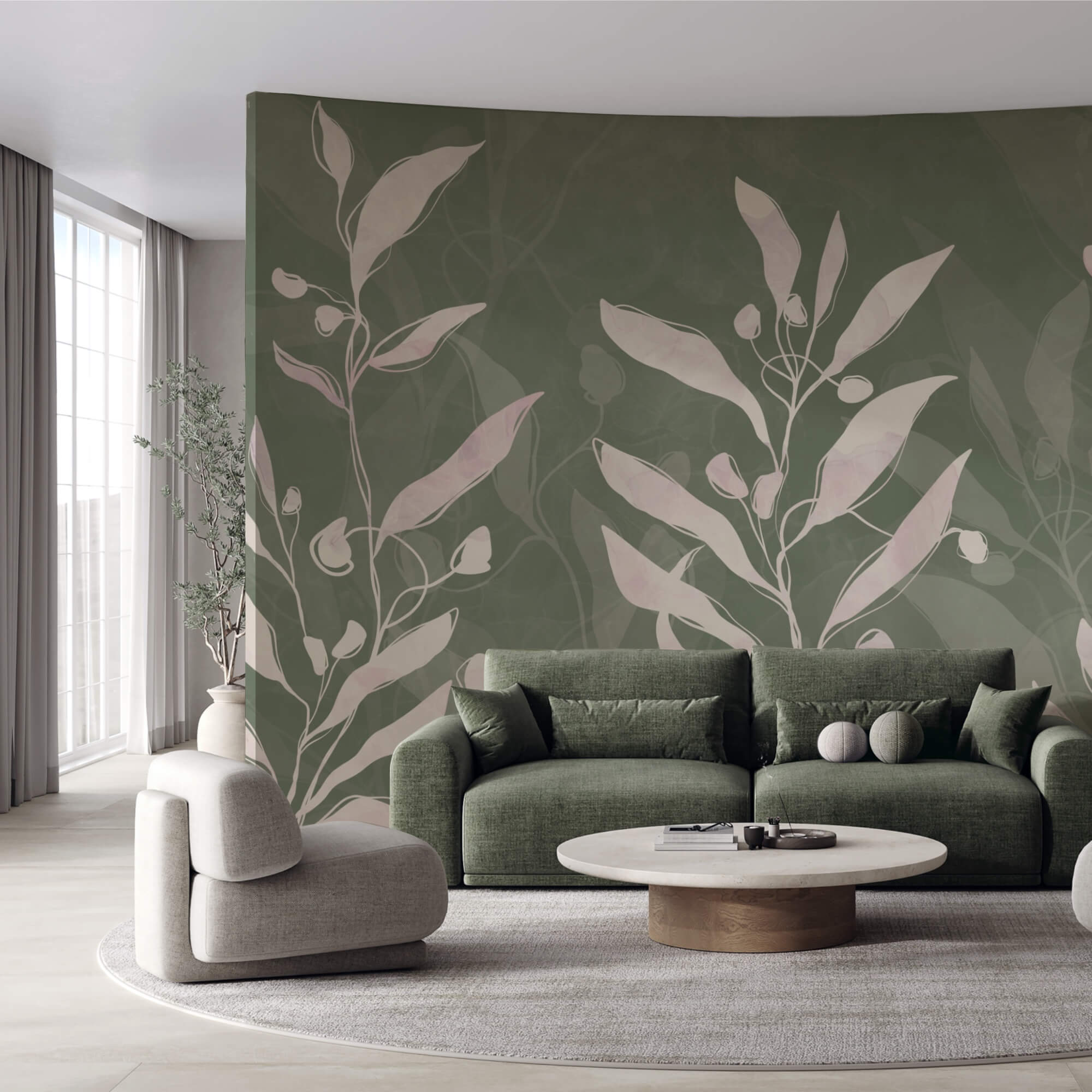 Finom levelek egy tompa háttéren