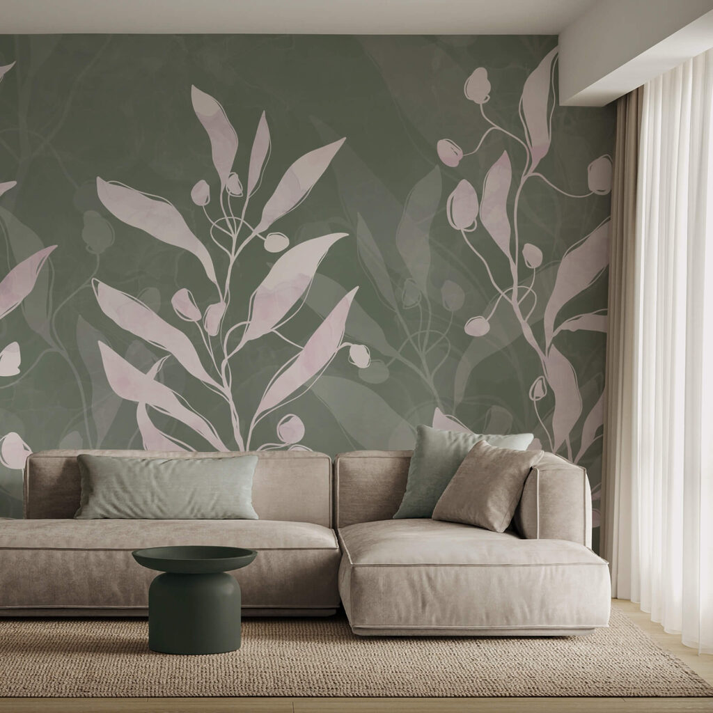 Finom levelek egy tompa háttéren