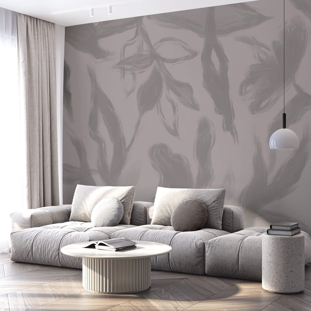 Szürke és fehér háttér virágokkal Szürke és fehér háttér virágokkal