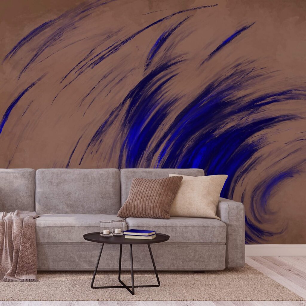 Kék örvények barna háttéren