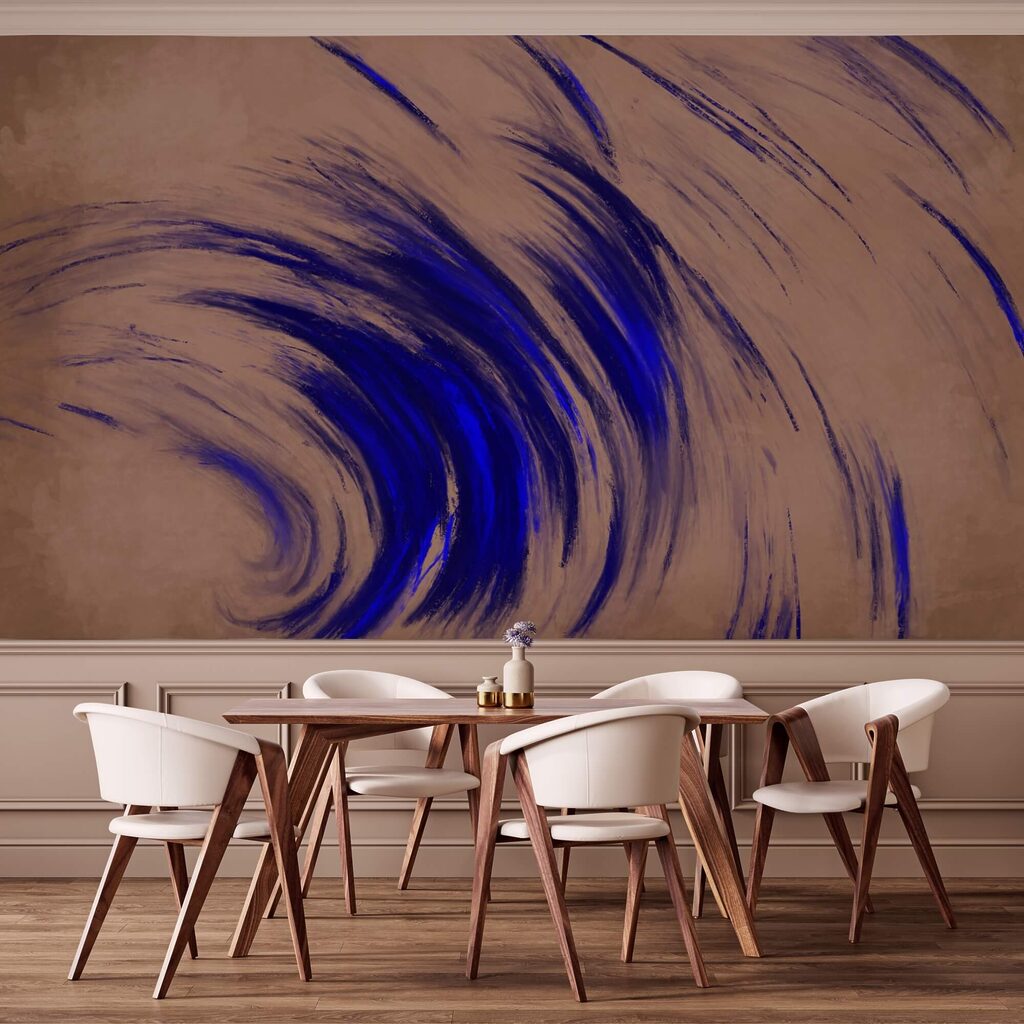 Kék örvények barna háttéren