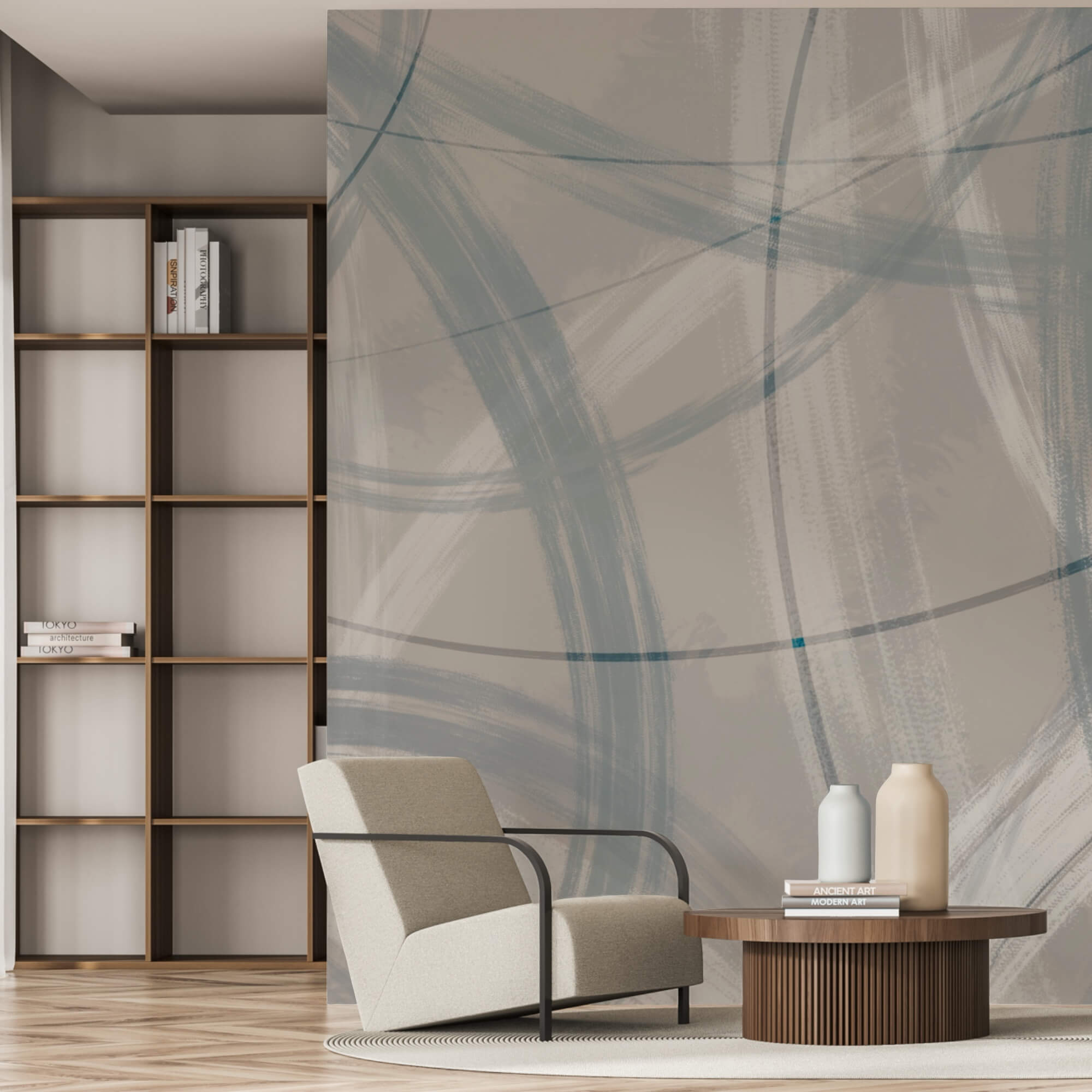 Szürke és fehér háttér körökkel és vonalakkal