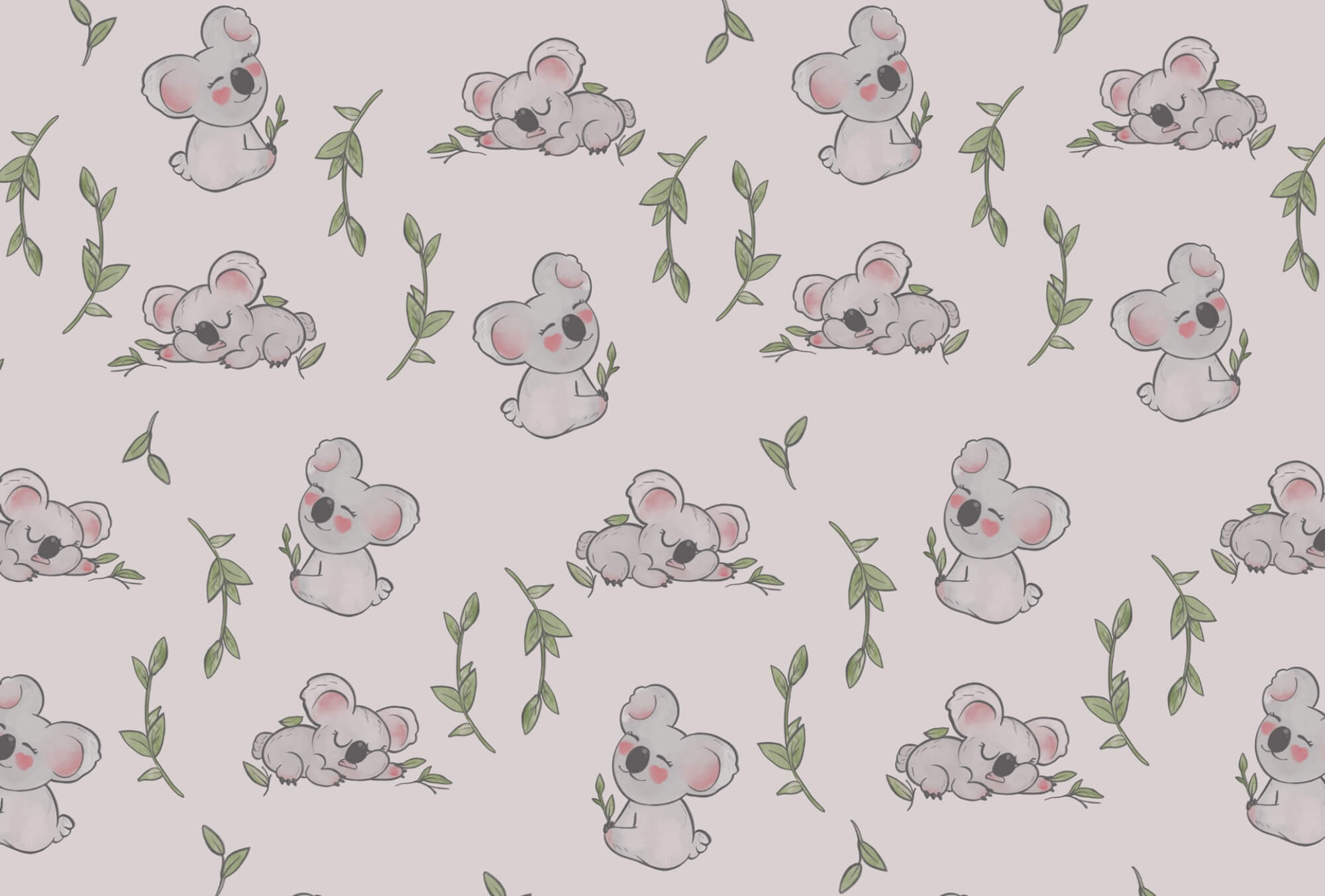 Pattern of koalas and leaves Pattern of koalas and leaves