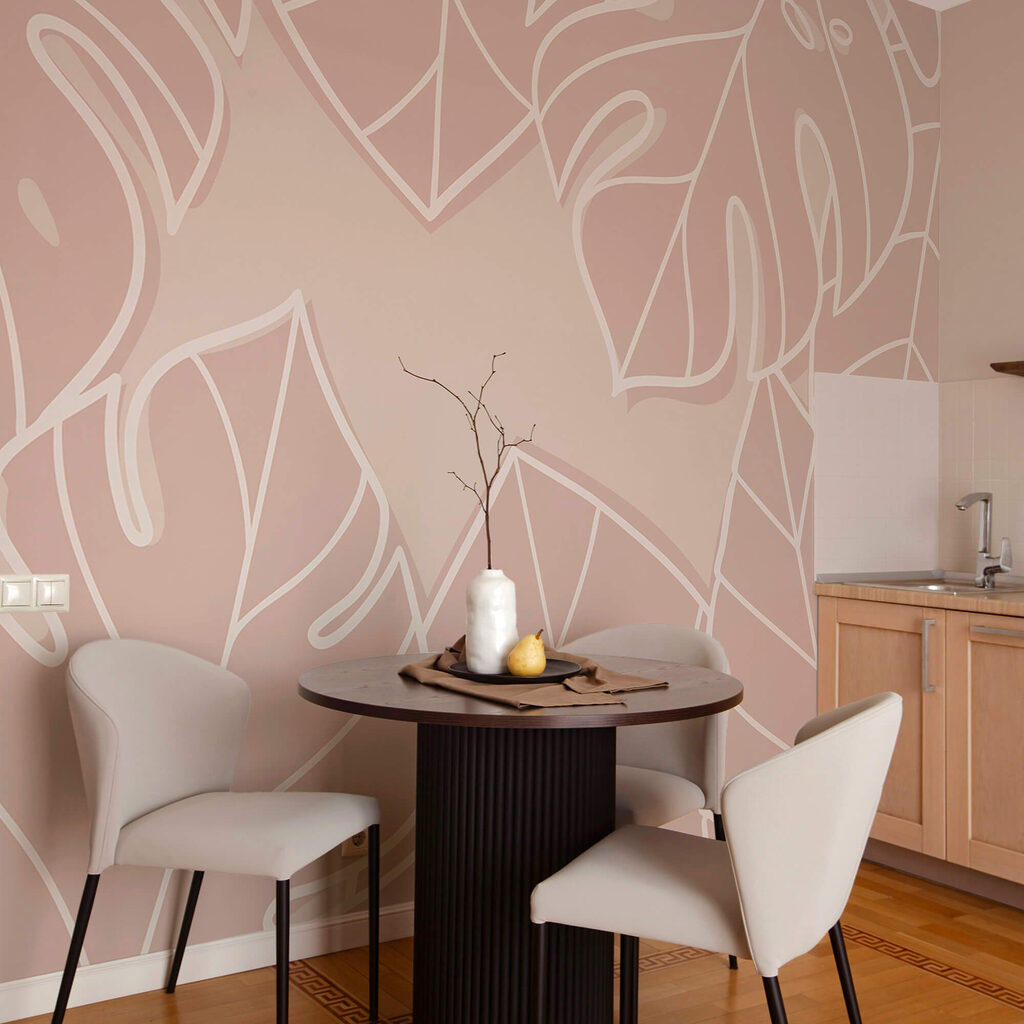 Rózsaszín és fehér levélminta