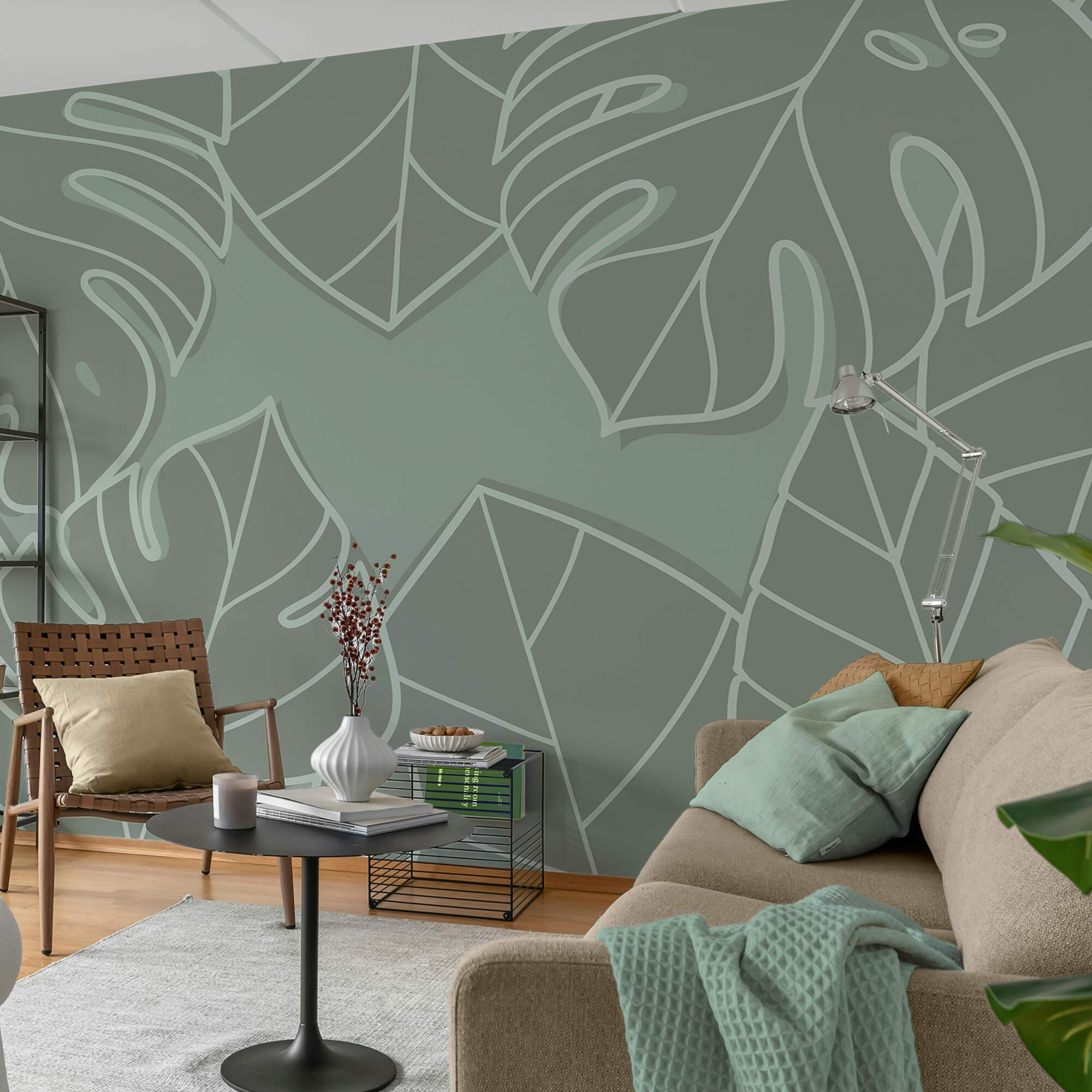 Levélcsoport szürke háttéren