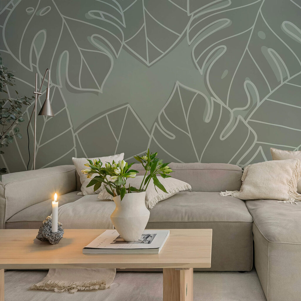 Levélcsoport szürke háttéren