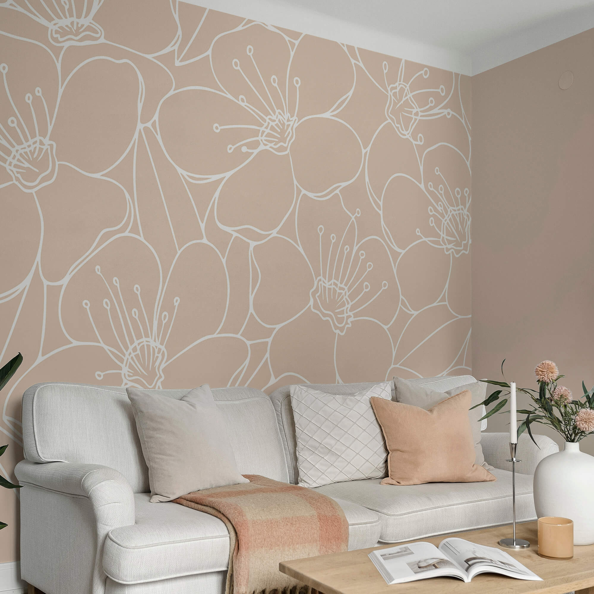 Virágok és levelek mintája