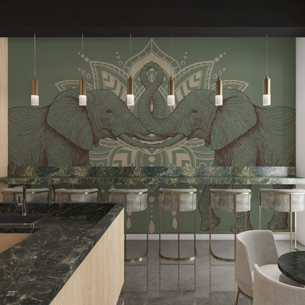 Két elefánt ormányukkal összeérő ormányukkal