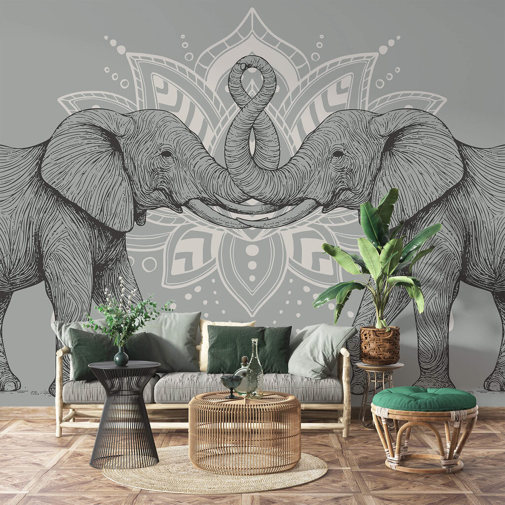 Két elefánt ormányukkal összeérő ormányukkal Két elefánt ormányukkal összeérő ormányukkal