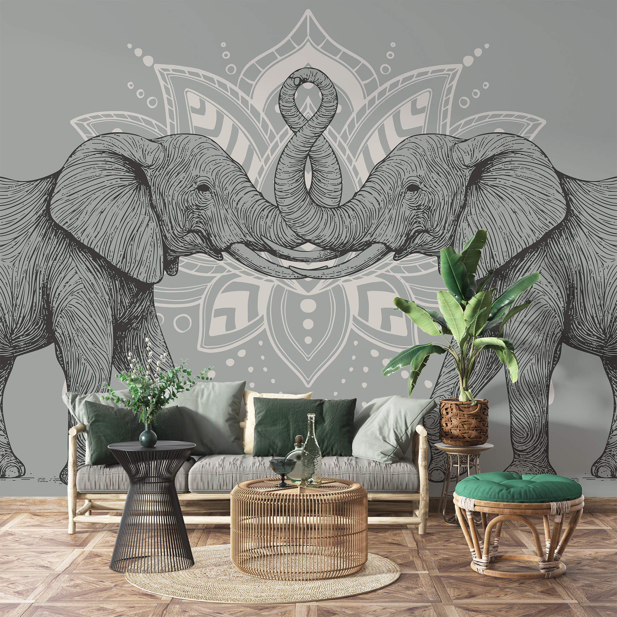 Két elefánt ormányukkal összeérő ormányukkal Két elefánt ormányukkal összeérő ormányukkal