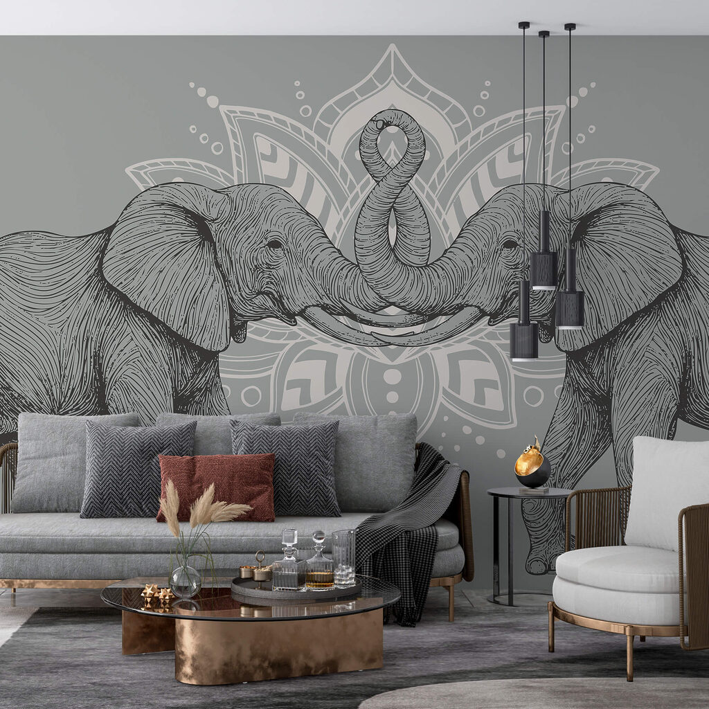 Két elefánt ormányukkal összeérő ormányukkal Két elefánt ormányukkal összeérő ormányukkal