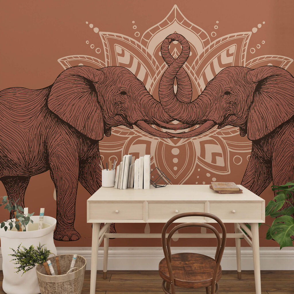 Két elefánt ormányukkal összeérő ormányukkal Két elefánt ormányukkal összeérő ormányukkal