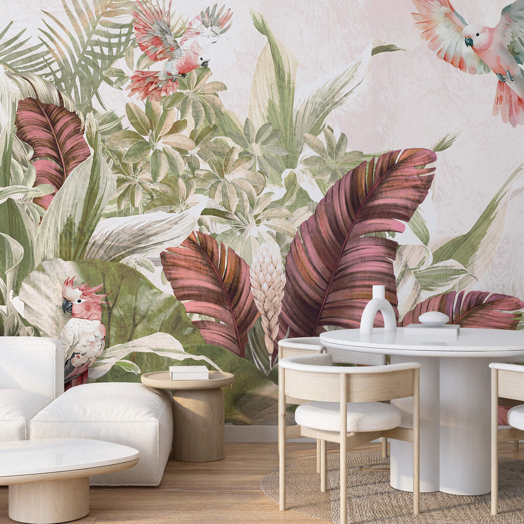 Festmény madarak repülnek egy növény felett Festmény madarak repülnek egy növény felett