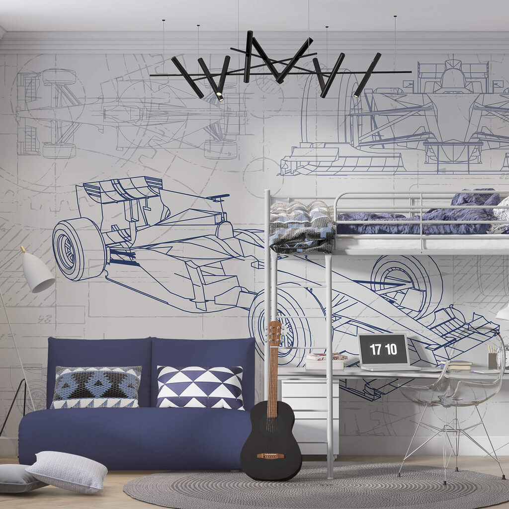 Egy versenyautó tervrajza