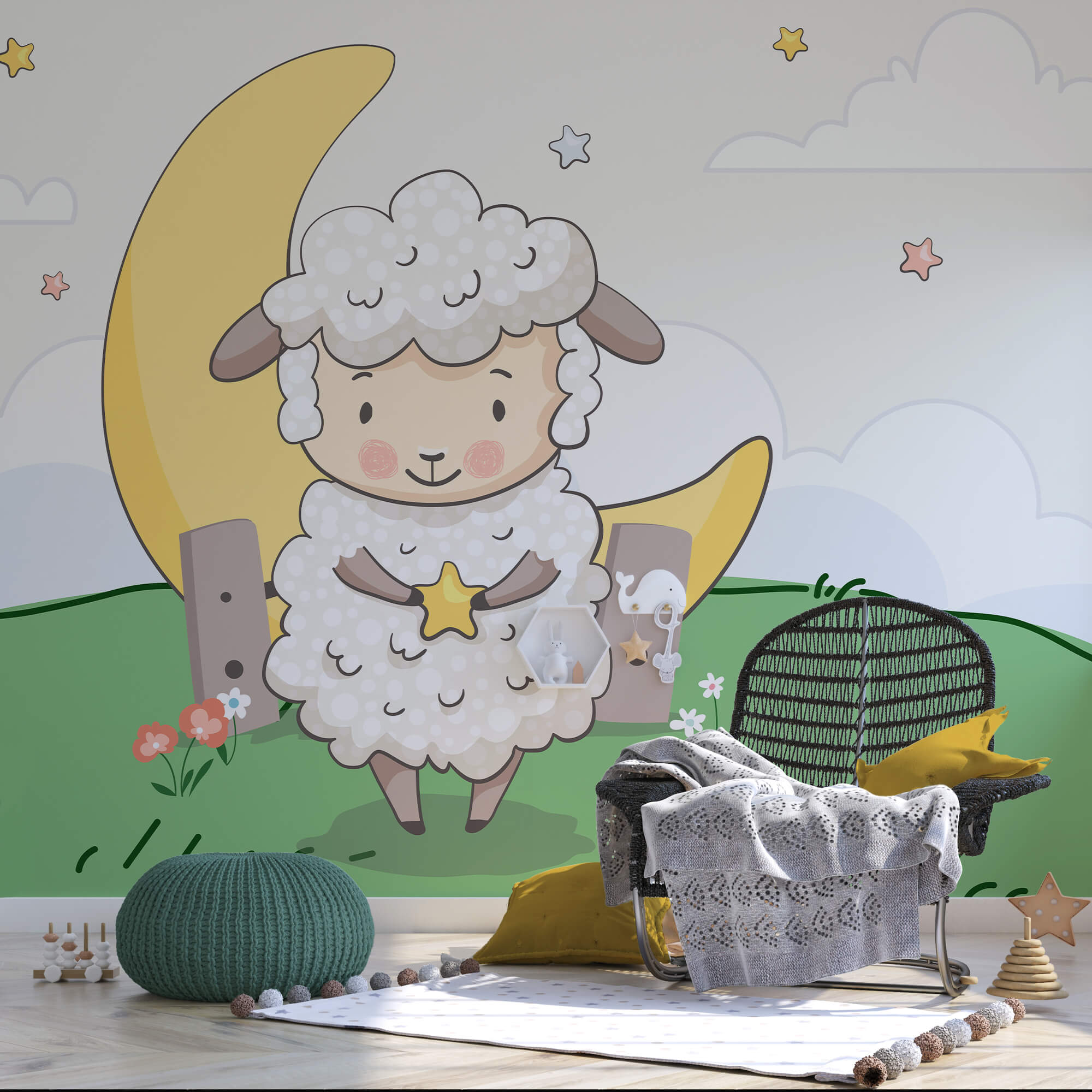 Karikatúra egy birkáról, aki egy csillagot tart