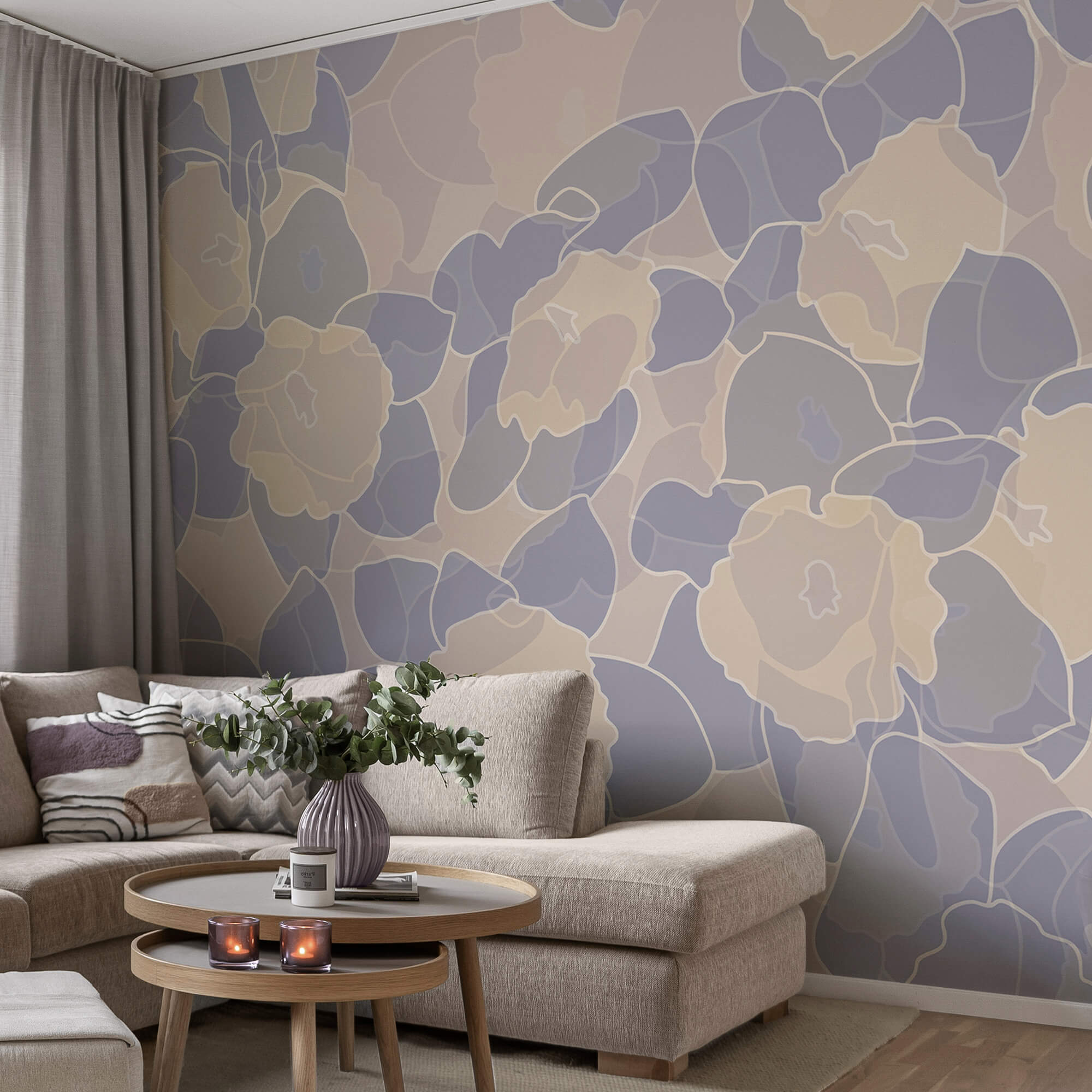 Virágok és levelek mintája