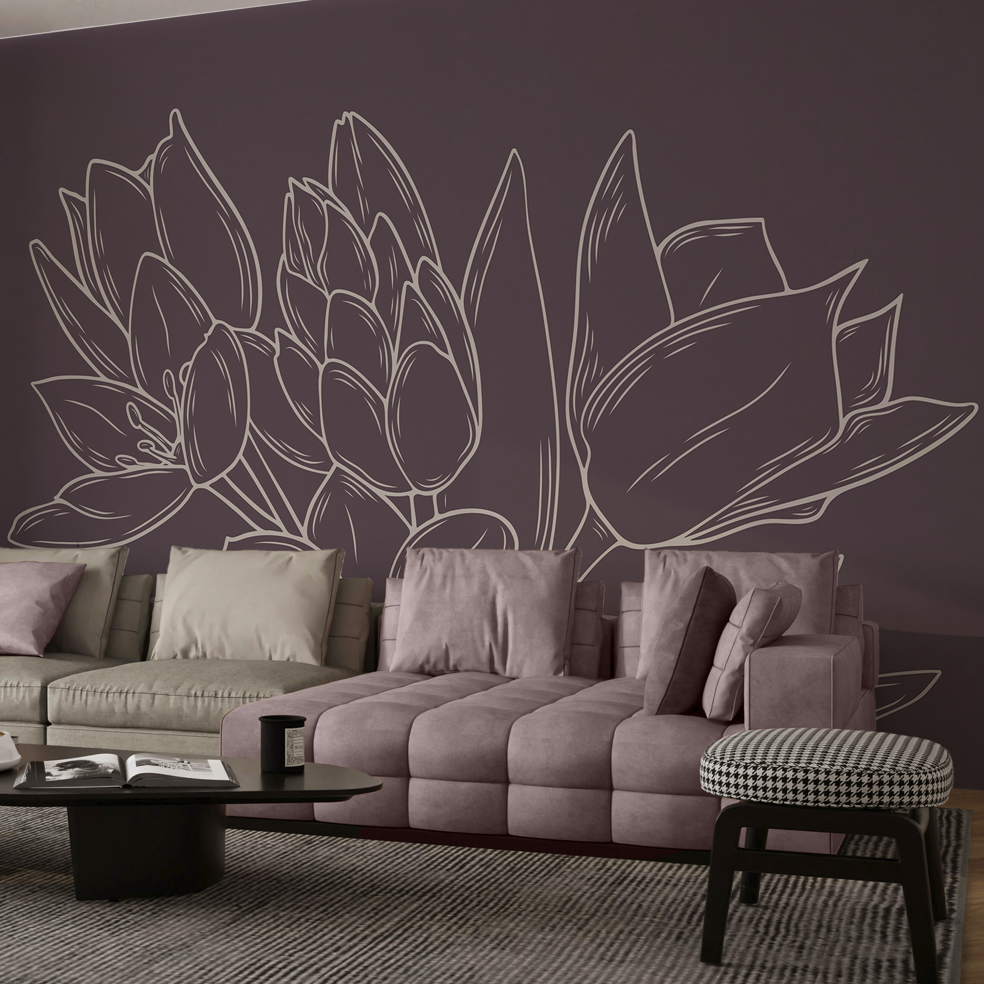 Finom virágok gazdag háttéren Finom virágok gazdag háttéren