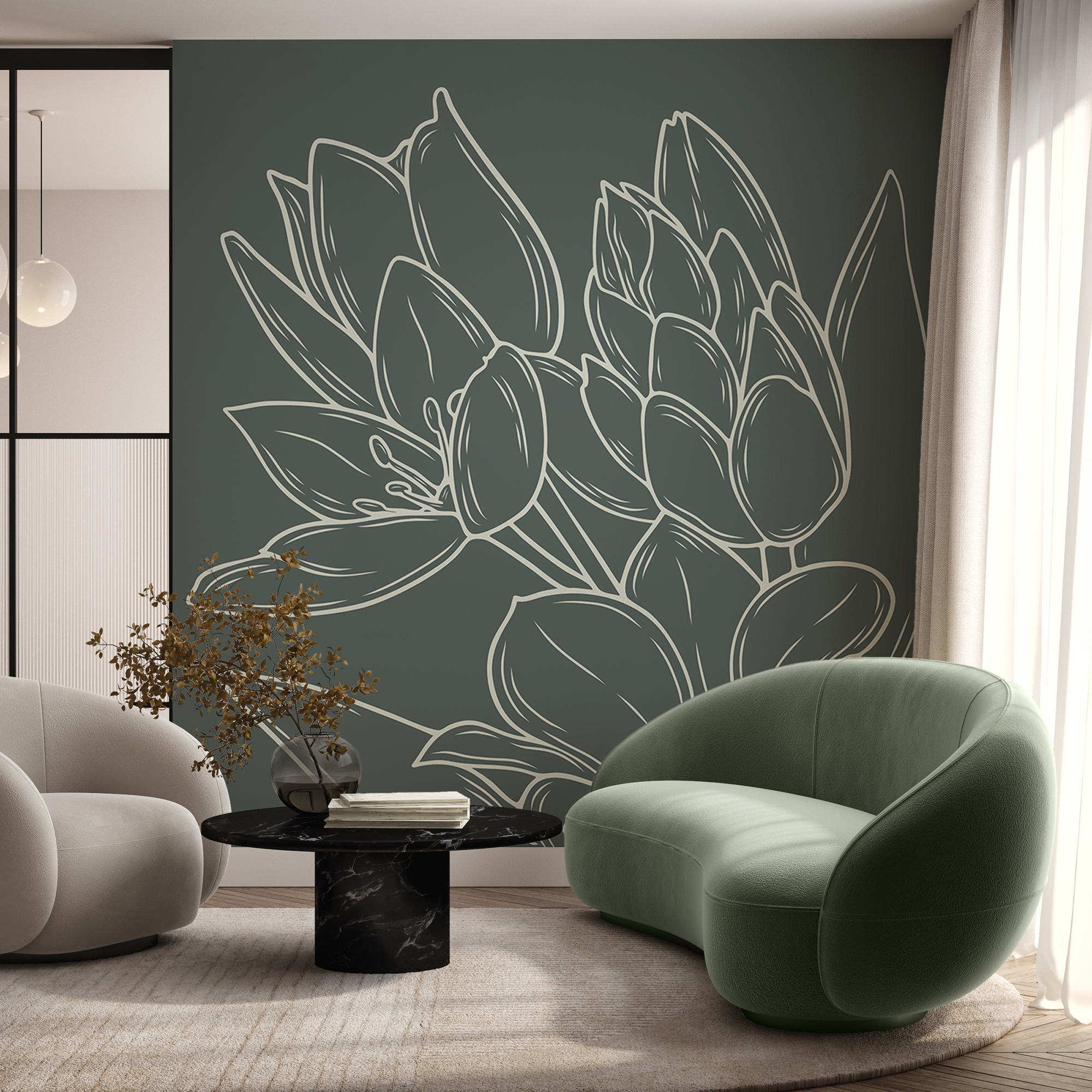 Virágok rajzolása egy növényen Virágok rajzolása egy növényen