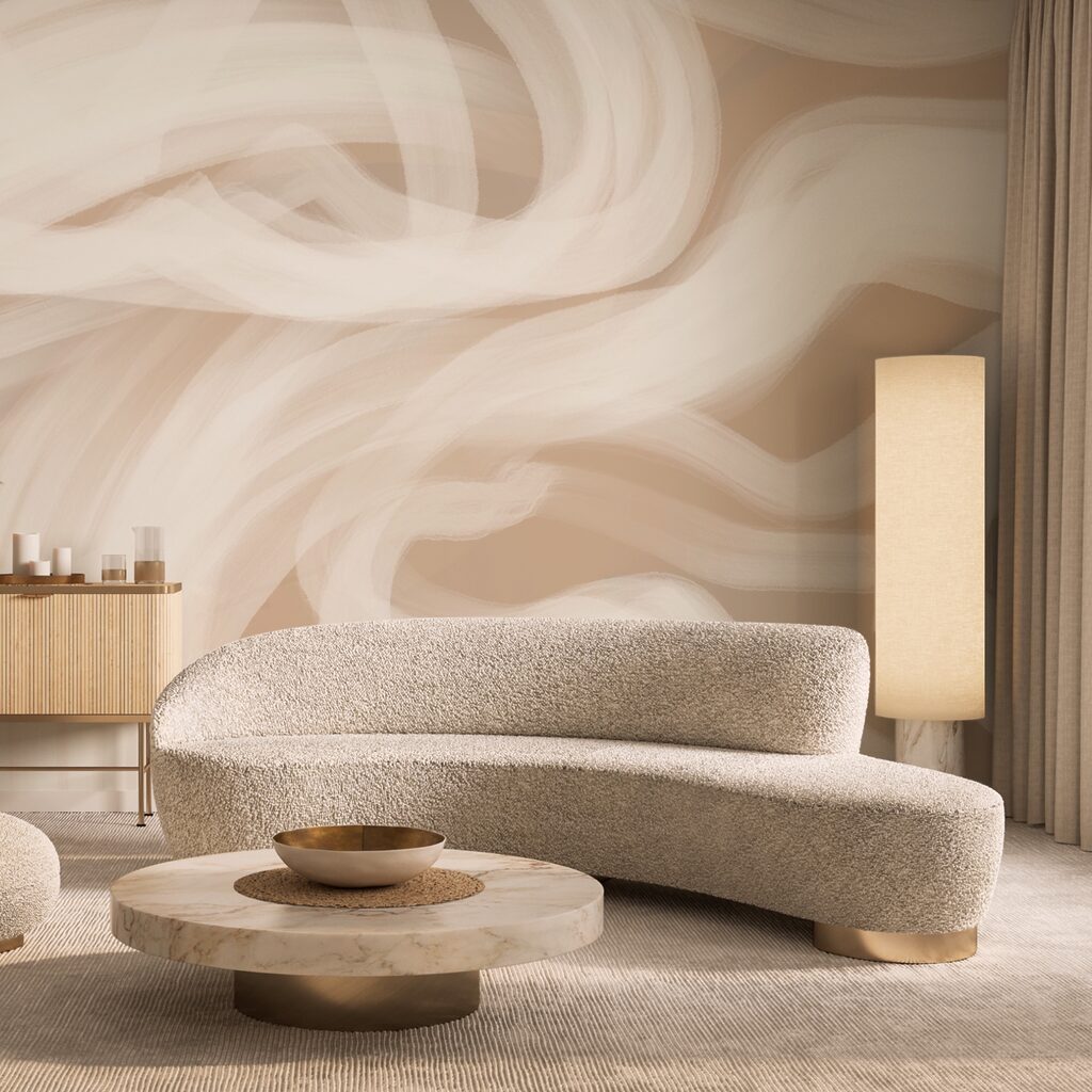 Fehér örvények barnásbarna háttéren