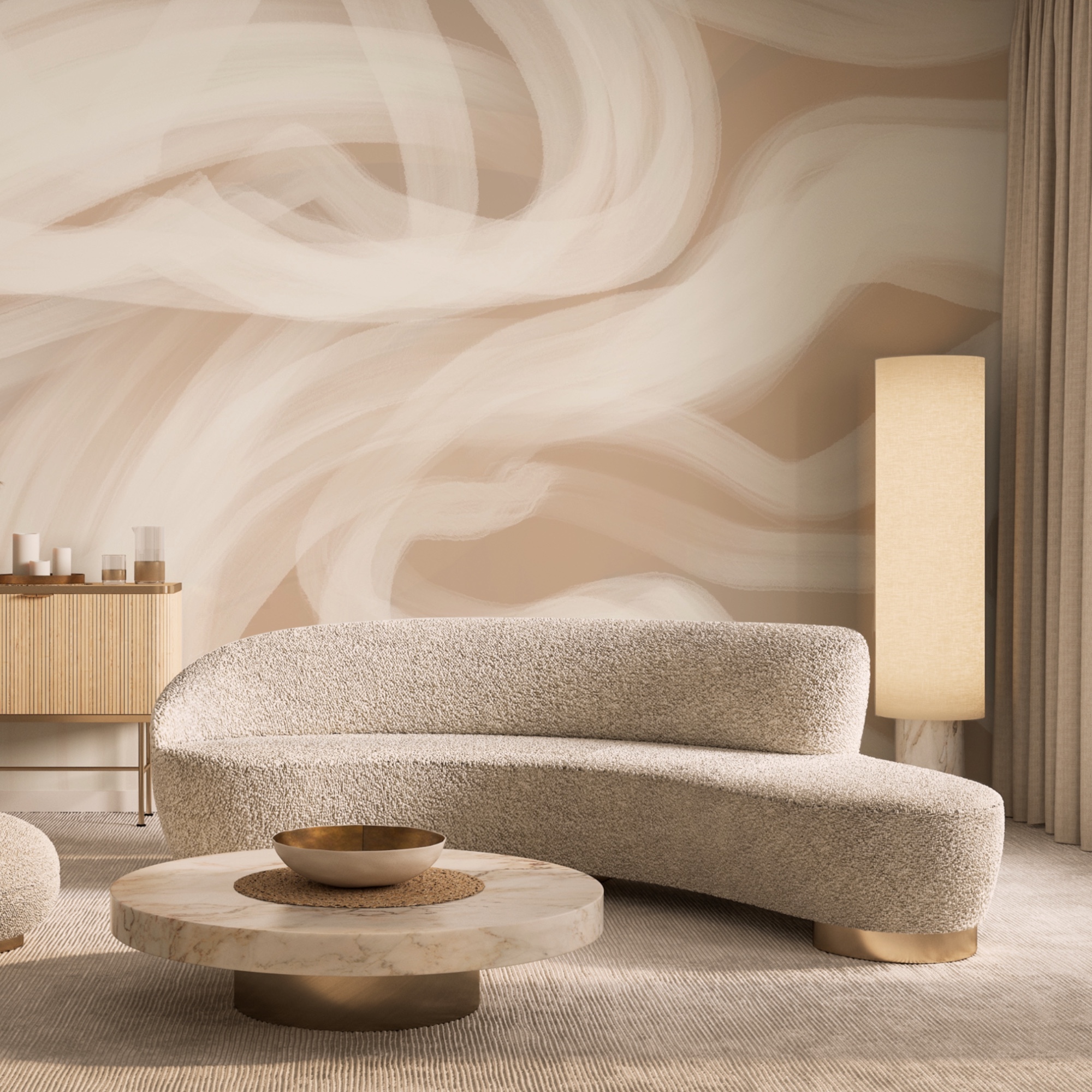 Fehér örvények barnásbarna háttéren